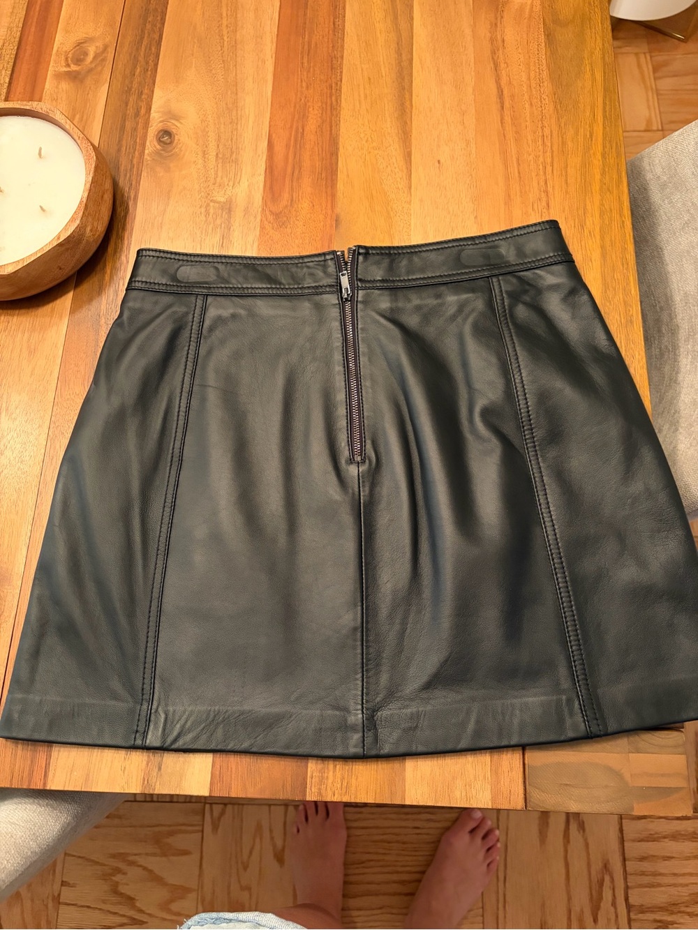 Reiss Edie Leather Mini Skirt - Picture 6 of 6